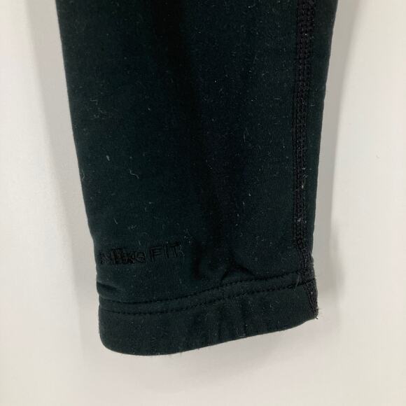 Nike Pro Fit Dry Black Fleece Lined Running Athletic Full Length Tights Leggings - Picture 8 of 9